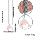 Collana di perle blu con ciondolo delfino di paillettes rosa per feste bimbi - Bianco