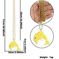 Gelbe Delphin-Halskette für Kinder mit Pailletten und goldener Perlenkette - Delfin Stil / 1 Stück / Gelb