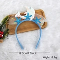 Blue sequin dolphin headband with starfish and white tulle for girls ocean party costume - White