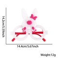 Cute white bunny Easter felt party glasses frame for kids with pink pom-pom tail detail - Rose Red Rabbit Tail Style
