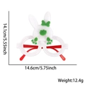 Easter party glasses featuring white plush bunny ears and dimensions on white background - Green Rabbit Tail Style