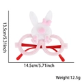 Pink velvet Easter bunny glasses frame with size measurements and cute rabbit decor - Pink Rabbit Tail Style