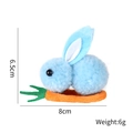 Pince à cheveux lapin bleu en peluche sur carotte, taille 6,5 cm x 8 cm pour enfant - Bleu