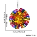 Irisierendes Herz-Wabenball-Ornament mit Laser-Farbverlauf-Finish 35 cm Größe - Bunter Herzball