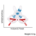 Cute white bunny Easter felt glasses frame with blue bow and red plastic temples - Blue Rabbit Tail Style
