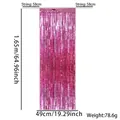 Rosa Metallic-Flitterumhang Vorhang Deko 1,65m Höhe für Festival Party Verkleidung - Einstellbare Länge / Glänzendes Rosa