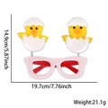 Easter chick glasses frame with pink felt and yellow plush chicks for kids party props - Broken Shell Chick