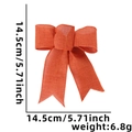 Handmade 5.71 inch orange faux linen Christmas bow for holiday wreaths and gift decor - Maple Leaf Color