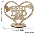 Wooden Best Dad hollow heart ornament desktop plaque for Father's Day gift - BEST DAY Style / Heart Ornament