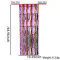 Rainbow laser tinsel curtain cloak with 1.65m height and 49cm width for party decor - Adjustable Length / Multicolor