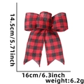 Red and black buffalo plaid faux linen Christmas bow decoration, size 16x14.5 cm - Red and Black Plaid