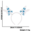 Cerchietto con coniglietto pasquale con fiocchi blu e conigli in feltro bianco - Stile Coda di Coniglio Blu
