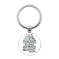 Silver teacher keychain with Einstein quote pendant for inspiration and appreciation - Einstein Quote Design (JY0038-8)