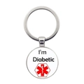 Détail d'un porte-clés d'alerte médicale avec texte I'm Diabetic et logo médical - Je suis diabétique(JY00359-6)