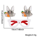 Lunettes de fête de Pâques avec monture en feutre blanc et lapins tenant des carottes - Lunettes de Pâques / Style Lapin Gris Tenant une Carotte