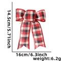 Nœud de Noël à carreaux rouges et noirs avec dimensions pour décoration - Nœud à Carreaux Rouges et Blancs