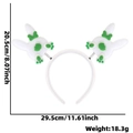 Cerchietto con coniglietto pasquale in peluche bianco con fiocco verde per feste - Stile Coda di Coniglio Verde