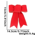 Nœud de Noël en velours rouge avec bord doré, dimensions du produit 15cm x 14,5cm - Petit Nœud Rouge