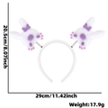 Easter bunny ears headband in white and purple with spring-mounted bunny details - Purple Rabbit Tail Style
