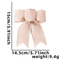 Nœud de Noël en lin beige naturel avec dimensions 14,5x15 cm pour décoration - Nœud en Lin Kaki Fin