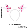 Cute white bunny headband for Easter featuring plush tail and pink bow detail - Rose Red Rabbit Tail Style