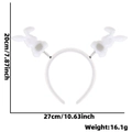 White Easter bunny headband with springs and size dimensions 27x20cm weighing 16.1g - Twin White Rabbit Style
