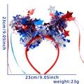 Independence Day headband with red blue stars and tinsel decoration 23x23cm - Red Silver Blue Big Star Style