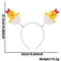 Easter headband with yellow chicks in eggshells on springs, size 22cm by 21.5cm - Rose Red Bow Chick in Eggshell Style