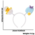 Easter headband with springy cartoon chick and blue egg motif, 25cm width style - Chick Flower Easter Egg Style