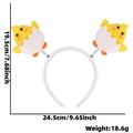 Easter chick bopper headband with spring-loaded yellow chicks and size dimensions - Blushing Chick in Eggshell Style