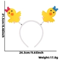 Cartoon chicken headband with spring-loaded yellow chicks and dimensions for party use - Rose Red and Blue Bow Chick Style