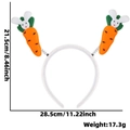 Easter headband with orange felt carrots and small bunnies on springs measuring 28.5cm wide - White Rabbit with Carrot Style