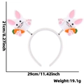 Easter party headband with cute bunny and carrot on springs, 21x29cm white hair accessory - Pink Rabbit Holding Carrot Style