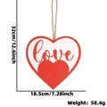 Roter und weißer Herz-Anhänger aus Holz mit Love-Schriftzug und Maßen 32x18,5cm - Love Herz Stil / 1 Stück