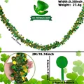 Ghirlanda San Patrizio 2M verde e oro con quadrifogli per decorazione della festa - Ghirlanda Paillettes Circolari / Confezione da 2 Metri / Verde e Oro