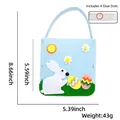Oster-Filztasche zum Basteln mit Hasen-Motiv, Maße 14,2 cm x 13,7 cm für Kinder - Einheitsgröße / Weißer Hase Ei Blau