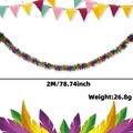 Ghirlanda di carnevale verde, viola e oro, lunga 2 metri per decorazioni per feste - Tinsel Largo a Onde Viola Oro Verde / 2 Metri