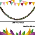 Ghirlanda di carnevale verde viola oro decorazione per feste lucida 2m 78.7in - Tinsel Largo Viola Oro Verde / 2 Metri
