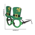 Grüne Glitzerbrille zum St. Patrick's Day mit Kleeblatt-Zylinder für irische Partys - Doppelter Hut Stil
