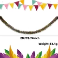 Set di ghirlande di carnevale da 2m con bandierine in oro verde e viola party - Tinsel a Filamenti Fini Viola Oro Verde / 2 Metri