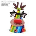 Dettaglio cappello natalizio fai-da-te a strisce arcobaleno, renna, 26cm x 14cm - 彩虹条纹驯鹿款式(HY-M-104) / 26x14cm装 / Colorato