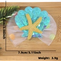 Haarclip met blauwe pailletten schelp en gele zeester met glitter voor meisjes - Blauwe Pailletten Schelp