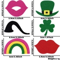 Accessori in feltro verde per San Patrizio con trifoglio e toppe arcobaleno - Adesivo in Feltro (Autoadesivo) / Set Elementi Irlandesi