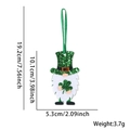 Saint Patrick's Day gnome ornament with green sequins, felt shamrock, 19.2cm height - Gnome with Shamrock Pendant