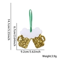 Glittery gold beer mug clover ornament for St. Patrick's Day with green hanging ribbon - Beer Mug Pendant
