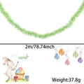 Green fluffy Easter tinsel garland decoration, 2m length and 37.8g weight for party scene - 2 Meters / Light Green Mixed Stripe Tinsel