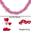 Ghirlanda di cuori rosa 2m per decorazione festa di San Valentino e matrimonio - 2 Metri / Ghirlanda Bianco Rosa Rosso