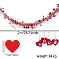 Ghirlanda di cuori da 2 m rosso e bianco per San Valentino con dettagli sulle misure - 2 Metri / Ghirlanda Cuore Rosso Bianco