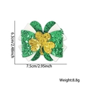 Fermaglio per capelli con fiocco di paillettes verdi e trifoglio dorato per San Patrizio - Fermaglio per capelli / Stile Trifoglio Papillon Bianco Verde