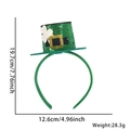 St. Patrick's Day sequin mini hat headband with shamrock clover design for party - 3D Top Hat Style
